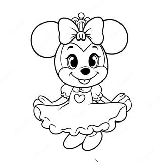 Niedliche Prinzessin Minnie Maus Im Kleid Ausmalbild 56262-46777