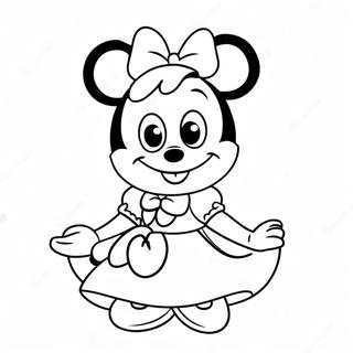 Niedliche Prinzessin Minnie Maus Im Kleid Ausmalbild 56262-46778