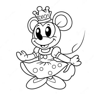 Niedliche Prinzessin Minnie Maus Im Kleid Ausmalbild 56262-46779