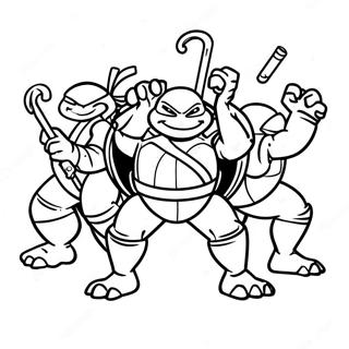 Teenage Mutant Ninja Turtles Actionszene Ausmalbild 56322-46817