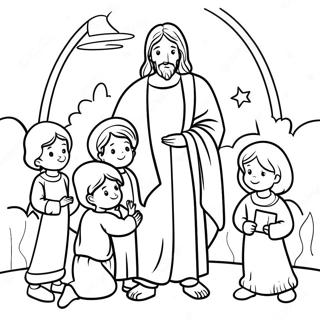 Jesus Mit Kindern Ausmalbild 56552-47011