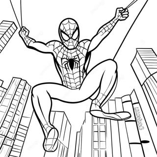 Spiderman Schwingt Durch Die Stadt Ausmalbild 56962-47333