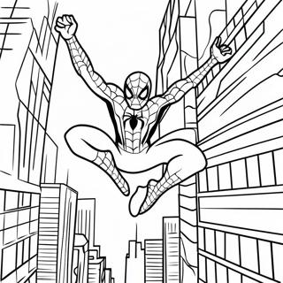 Spiderman Schwingt Durch Die Stadt Ausmalbild 56962-47334