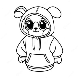 Ranboo Mit Buntem Hoodie Ausmalbild 57033-47384