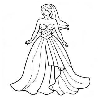 Glitzerndes Ariel Kleid Ausmalbild 57143-47476