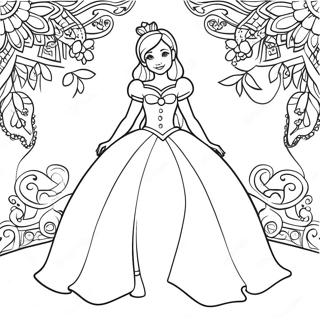 Schone Prinzessin In Einem Funkelnden Kleid Ausmalbild 57715-47981