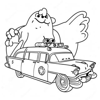 Ghostbusters Ecto 1 Ausmalbild 58084-48281