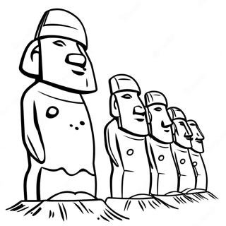 Moai Statuen Ausmalbild 58215-48379