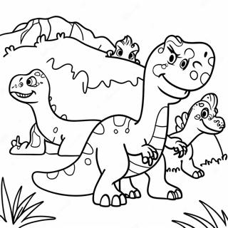 Dinoco Dinosaurier Familie Ausmalbild 59006-49009