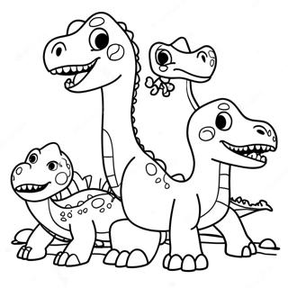 Dinoco Dinosaurier Familie Ausmalbild 59006-49010