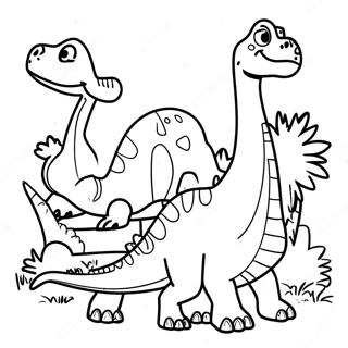 Dinoco Dinosaurier Familie Ausmalbild 59006-49011