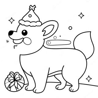 Weihnachts Corgi Ausmalbild 59155-49122