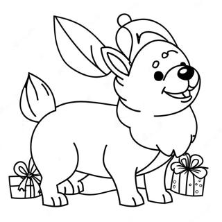 Weihnachts Corgi Ausmalbild 59155-49124