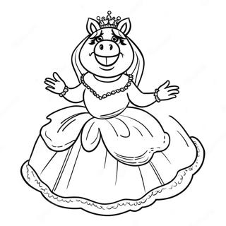 Miss Piggy Im Glamourosen Kleid Ausmalbild 59647-49517