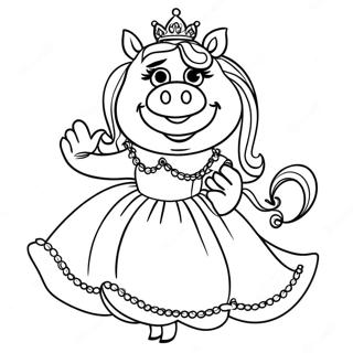 Miss Piggy Im Glamourosen Kleid Ausmalbild 59647-49519