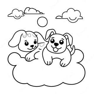 Himmlische Hunde Die In Den Wolken Spielen Ausmalbild 59737-49580