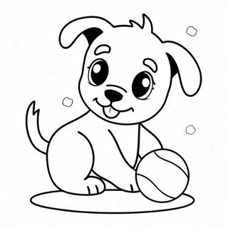 Adorabler Welpe Der Mit Ball Spielt Ausmalbild 60067-49848