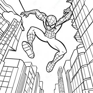 Spider Man Schwingt Durch Die Stadt Ausmalbild 60217-49968