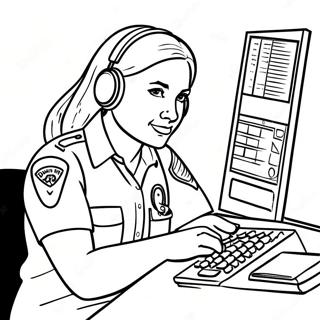 Beschaftigter 911 Dispatcher Bei Der Arbeit Ausmalbild 60347-50070