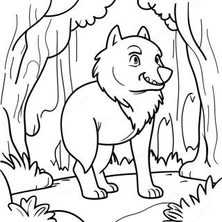 Der Grosse Bose Wolf Im Wald Ausmalbild 60407-50124