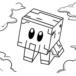 Susser Minecraft Ghast Schwebt Im Himmel Ausmalbild 60487-50181