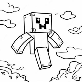 Susser Minecraft Ghast Schwebt Im Himmel Ausmalbild 60487-50184