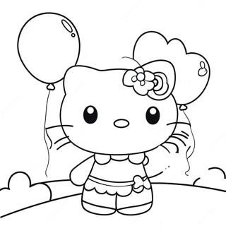 Hello Kitty Mit Ballons Ausmalbild 6065-4845