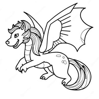 Majestatischer Wolf Drache Fliegend Ausmalbild 60687-50339