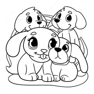 Niedliche Pound Puppies Die Zusammen Spielen Ausmalbild 60787-50422