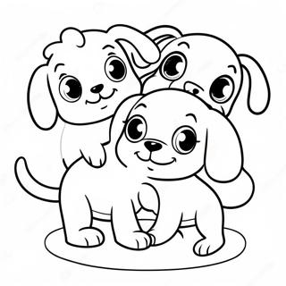 Niedliche Pound Puppies Die Zusammen Spielen Ausmalbild 60787-50424