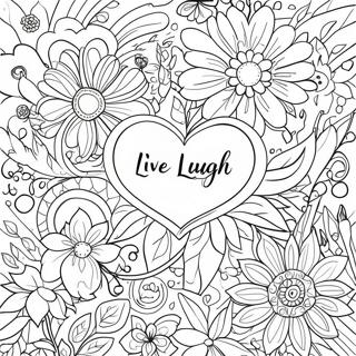 Live Laugh Love Florales Design Ausmalbild 60837-50453