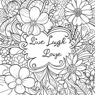 Live Laugh Love Florales Design Ausmalbild 60837-50455