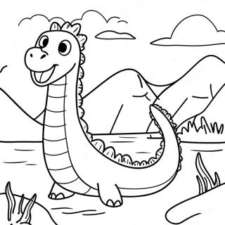 Freundliches Loch Ness Monster Ausmalbild 61007-50589