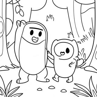 Finn Und Jake Im Magischen Wald Ausmalbild 612-490