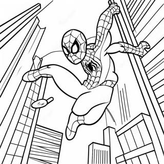 Spiderman Schwingt Durch Die Stadt Ausmalbild 61307-50834