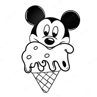 Mickey Mouse Eiscreme Ausmalbilder