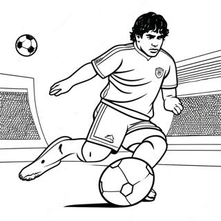 Maradona Dribbelt Einen Fussball Ausmalbild 61567-51041