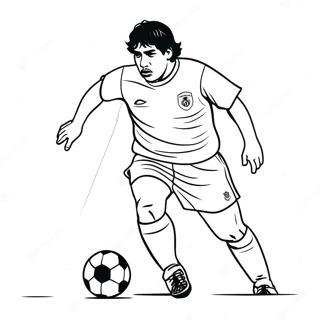 Maradona Dribbelt Einen Fussball Ausmalbild 61567-51042