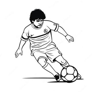 Maradona Dribbelt Einen Fussball Ausmalbild 61567-51043