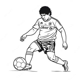 Maradona Dribbelt Einen Fussball Ausmalbild 61567-51044