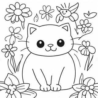 Katze Mit Blumen Ausmalbilder