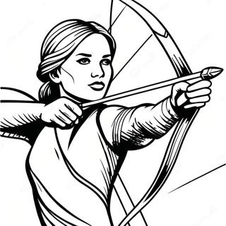 Mutige Katniss Everdeen In Aktion Ausmalbild 61637-51095