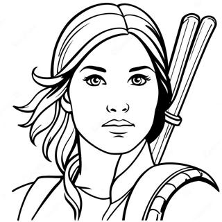 Mutige Katniss Everdeen In Aktion Ausmalbild 61637-51096