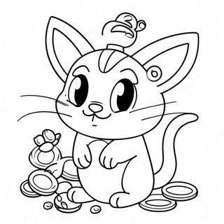 Niedlicher Meowth Mit Munzen Ausmalbild 61807-51229