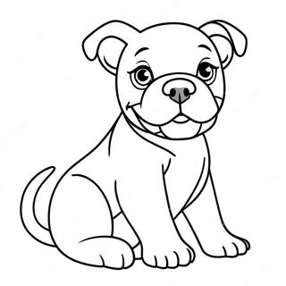 Verspielter Amerikanischer Bulldoggenwelpe Ausmalbild 62067-51437