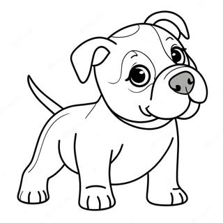 Verspielter Amerikanischer Bulldoggenwelpe Ausmalbild 62067-51438