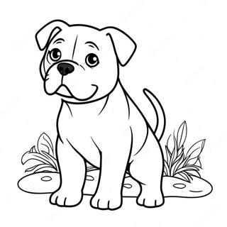 Verspielter Amerikanischer Bulldoggenwelpe Ausmalbild 62067-51439