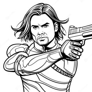 Winter Soldier Bucky Barnes Action Ausmalbild 62298-51608