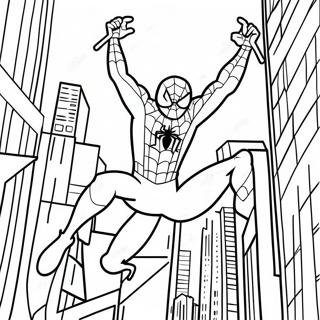 Spiderman Schwingt Durch Die Stadt Ausmalbild 6235-4982