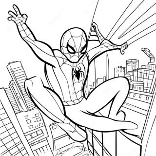 Spiderman Schwingt Durch Die Stadt Ausmalbild 6235-4984